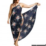 PEATAO Women Bikini Cover Up Spaghetti Strap Backless Floral Printed Long Maxi Beach Dress Royal Blue B079HV1KZY